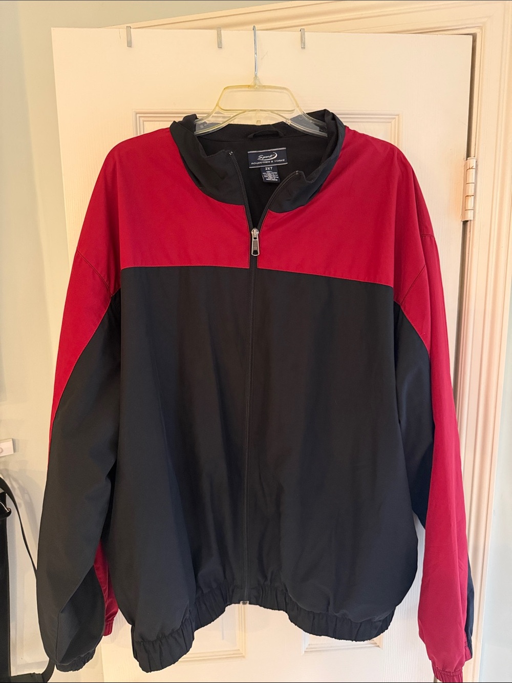 Roundtree & Yorke Red and Black Men’s Windbreaker Jacket